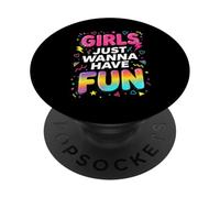 Le ragazze vogliono solo divertirsi 80s tipografia PopSockets PopGrip Adesivo