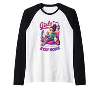 Le Ragazze vogliono Solo Stare a casa Accogliente Scheletro Maglia con Maniche Raglan