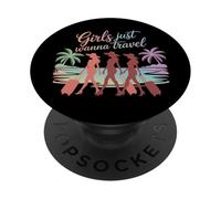 Le ragazze vogliono solo viaggiare divertimento avventura squadra dicendo PopSockets PopGrip Adesivo