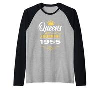 Le Regine Sono Nate nel 1955 Compleanno Donna Compleanno Fidanzata Maglia con Maniche Raglan