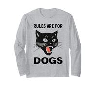 Le regole divertenti per gli amanti dei gatti sono per i cani Gatto arrabbiato Maglia a Manica