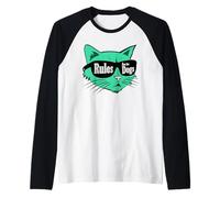 Le regole divertenti per gli amanti dei gatti sono per i cani Gatto carino arrabbiato Maglia con Maniche Raglan