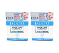 Le Ricette del Dott.Pignacca, Balsamo Riparatore Naso e Labbra, con Olio di Argan, Calendula e Burro di Karité, per Labbra Secche e Naso Irritato dal Raffreddore, Confezione da 2 x 15 ml