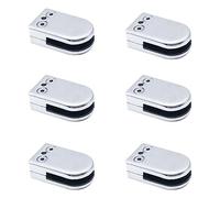 le ringhiere di vetro, 6 morsetti for vetro in acciaio inossidabile a forma di U con retro piatto regolabile, clip for for schermi in, più affidabili(6~8mm)