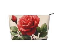Le rose belle hanno stampato la borsa cosmetica del velluto a coste, borsa impermeabile di stoccaggio degli articoli da toeletta, Nero , Taglia unica
