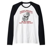 Le Rose Sono Candele Rosse Sono accese Non Fanno Male Non prendono Merda Meme Maglia con Maniche Raglan