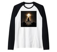 Le Salut ne se trouve en personne d'autre Croix chrétienne Maglia con Maniche Raglan