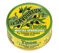 Le Savoureux - Briciole generiche di tonno all'olio d'oliva vergine extra 160 g, confezione da 4