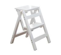 Le scale pieghevoli, Sgabello con scaletta pieghevole in legno a 2 livelli for libreria da cucina multicolore 15,6x17,3x18,5 pollici