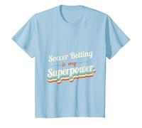 Le scommesse sul Calcio Sono la mia Superpotenza Scommesse sul Calcio Vintage Maglietta, Bambini, Celeste, 10 Anni