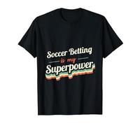 Le scommesse sul Calcio Sono la mia Superpotenza Scommesse sul Calcio Vintage Maglietta, Uomo, Nero, 5XL