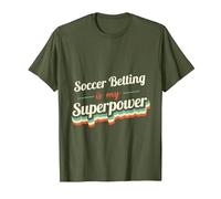 Le scommesse sul Calcio Sono la mia Superpotenza Scommesse sul Calcio Vintage Maglietta, Uomo, Oliva, 3XL