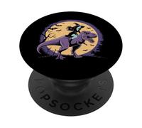 Le scope sono per dilettanti streghe equitazione dinosauro strega Halloween PopSockets PopGrip Adesivo