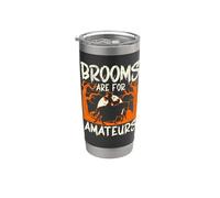 Le scope sono per i dilettanti divertenti amanti del cavallo strega di Halloween Bicchiere termico in acciaio inox doppia parete