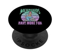 Le Sirene Si Divertono Di Più Bambini Ragazza Mermaid PopSockets PopGrip Adesivo