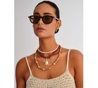 Le Specs Occhiali da sole SHEBANG OCTAGON da donna con montatura UV, Light Brown Mono/Black, Taglia unica