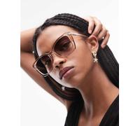 Le Specs - Incantation - Occhiali da sole cat-eye grandi color sabbia con lenti verdi sfumate-Marrone No Size