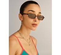 Le Specs - Pilferer - Occhiali da sole rettangolari tartarugati-Marrone No Size