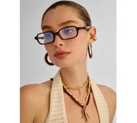 Le Specs - pilferer - Occhiali rettangolari tartarugati con lenti trasparenti anti luce blu-Marrone No Size