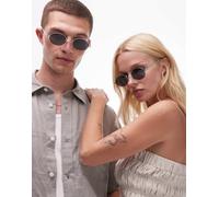 Le Specs - Poseidon Deux - Occhiali da sole rotondi in metallo argento e neri No Size