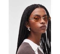 Le Specs - The Forbidden - Occhiali da sole ovali sottili in metallo oro No Size