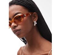 Le Specs - Work It - Occhiali da sole ovali tartarugati chiari-Marrone No Size