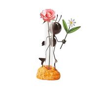 Le Statue Per Il Prato | Figurina Di Formiche Con Contenitore Idroponico,Decorazioni da Tavolo in Metallo con Formiche,Per Cortile Aiuole Terrazzo Balcone Stanze Dei Bambini Scrivanie Scuole Materne