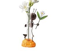 Le Statue Per Il Prato - Figurina Di Formiche Con Contenitore Idroponico | Sculture In Metallo Di Formiche Per Giardino - Per Cortile Aiuole Terrazzo Balcone Stanze Dei Bambini Scrivanie Scuole Matern