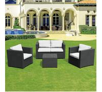 Le Stelle Set Salotto Da Giardino In Polyrattan Colore Nero