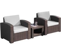 Le Stelle Set Salotto Da Giardino In Polyrattan Da 3 Pezzi Colore Cioccolato