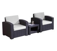 Le Stelle Set Salotto Da Giardino In Polyrattan Da 3 Pezzi Colore Nero