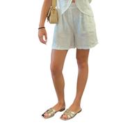 Le Streghe bermuda in lino bianco S