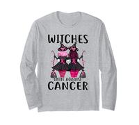 Le Streghe Si uniscono Contro Il Cancro al Seno Rosa Ottobre Halloween Maglia a Manica