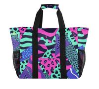 Le strisce dei triangoli del leopardo macchiano la borsa di totalizzatore resistente dell'acqua pieghevole della tela delle borse e dei totalizzatore per la spiaggia, leopardo triangoli strisce