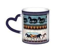 Le strisce del cavallo del modello degli uomini e delle donne del regalo di divertimento magico morphing tazze 11oz ceramica termica cue tazze da caffè