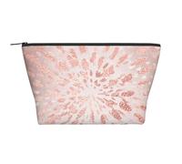 Le strisce dorate con tratti dorati in oro rosa rosa brillano, Borsa da toilette Borsa per trucco Borsa per cosmetici Borsa da toilette da viaggio portatile