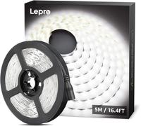 LE Striscia LED 5M 300 LED SMD 2835 Bianco Diurno 6000K, 16W 2300LM Luce Nastro