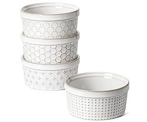 LE TAUCI Ramekins - Set di 4 pezzi, 226,8 g, 12,1 cm, colore: Bianco artico