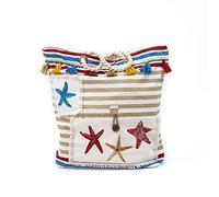 Le Telerie Borsa da Spiaggia Posillipo con Pochette, Grande Borsa a Spalla Mare Piscina Palestra con Cerniera e Tasca Interna, leggera e capiente