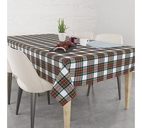 Le Telerie Tovaglia Antimacchia di Natale Rettangolare Tartan, Tovaglia Natalizia Scozzese Disponibile in più Colori e Misure (Bianco Dis.3, 140x230 cm)