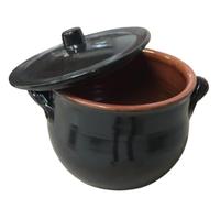 le terrecotte di cassiano fabio PENTOLA Bicolore CM 24 X 18 LT5 con Coperchio