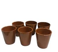 Le Terrecotte di Cassiano Fabio Set bicchieri in terracotta smaltati cm.10