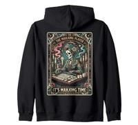 Le Tessere del Gioco Mahjong Player Skeleton Felpa con Cappuccio