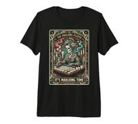 Le Tessere del Gioco Mahjong Player Skeleton Maglietta Premium