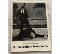 Le testament du Docteur Cordelier Jean-Louis Barrault 1959 Danish Movie Program