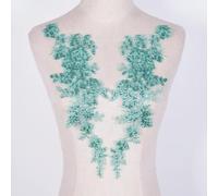 Le toppe ricamate con fiori in pizzo verde cucino sui vestiti, abiti, applicazioni in chiffon, riparazioni, lavori manuali, stile artigianale4