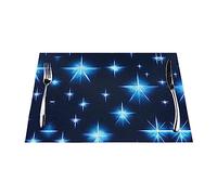 Le tovagliette in PVC con stelle blu in stile fumetto sono stampate e possono aggiungere decorazione al tuo tavolo da pranzo.