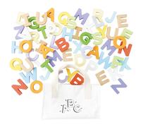 Le Toy Van - PL143 - Gioco educativo Lettere Alfabeto, 18 Mesi, Montessori, Ecologico, in Legno, 60 Pezzi, Include Borsa in Cotone con Manico, Certificato FSC e Colori a Base d'Acqua, Petilou