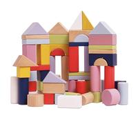 Le Toy Van Gioco educativo mattoncini in legno, per bambini a partire da 1 anno, per costruzioni, mattoncini impilabili, ecologico, 60 pezzi, bordi lisci, con ponti e cilindri, Petilou
