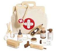 Le Toy Van Gioco educativo Valigetta Dottore in Legno per Bambini, 3 Anni, Giocattolo Montessori, Borsa del Medico in Tessuto Completa, 10 Pezzi, Accessori Inclusi, Legno Certificato FSC